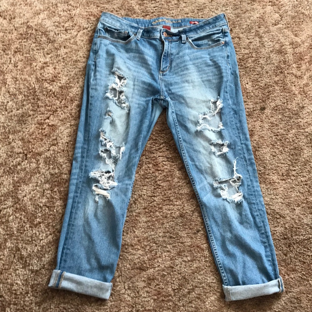 Distressed jeans